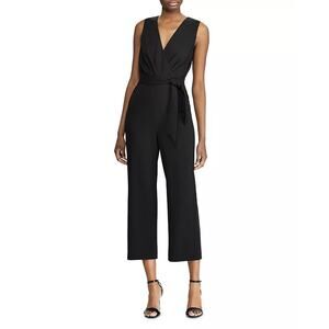 New Lauren Ralph Lauren Tie-Front Crepe Jumpsuit Size 8